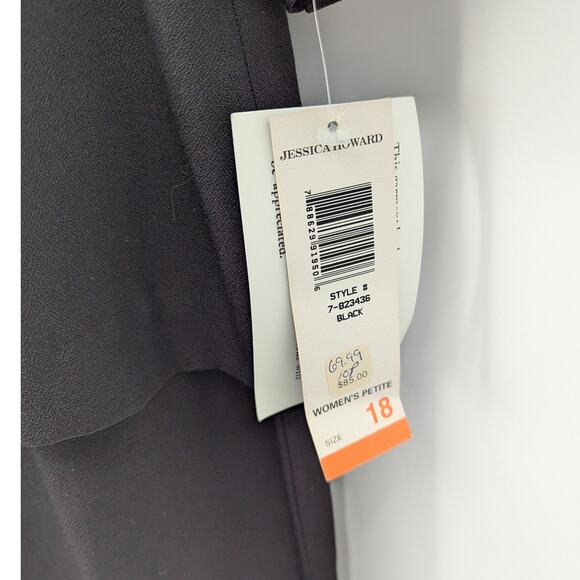 NWT Vintage Jessica Howard Black Gown Size 18 Long Sleeve Skirt Suit - Picture 6 of 7